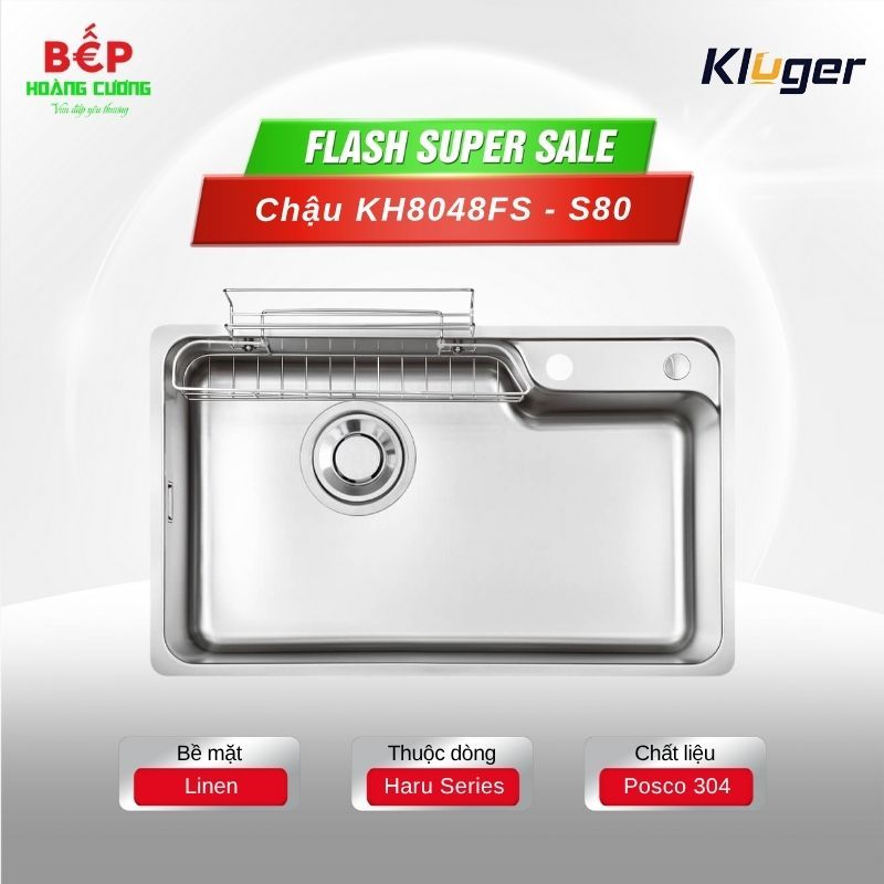 Chậu rửa bát Kluger KH8048FS – S80 - Chống Ồn, Chống Xước, Bền Đẹp