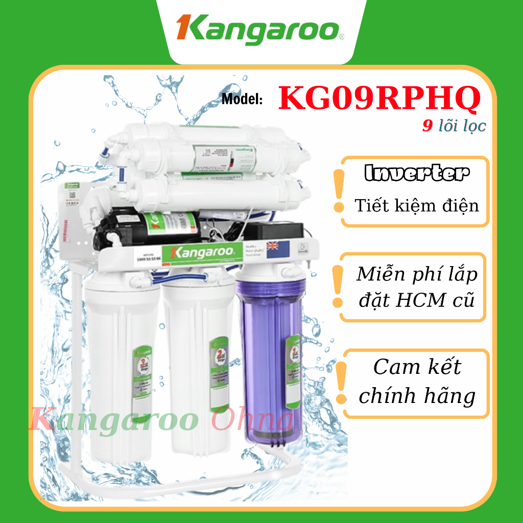 Máy lọc nước âm tủ RO Hydrogen Kangaroo KGRP09HQ 9 lõi, KG09HQ, 09HQ - Miễn Phí Lắp Đặt TPHCM, Bình 