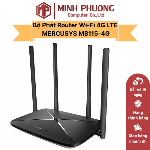 Bộ Phát Router Wi-Fi 4G LTE MERCUSYS MB115-4G – WiFi mọi nơi, kết nối mọi lúc