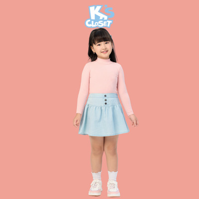 Áo Giữ Nhiệt Cổ Lọ K'S CLOSET Chất Liệu Thun Tăm Co Giãn 4 Chiều Dành Cho Bé Gái Từ 10-48kg (2-14 Tuổi) KT318FOF