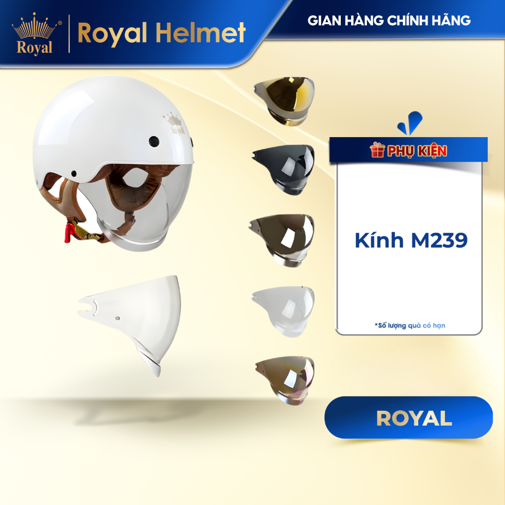 Kính Thay Mũ Bảo Hiểm Royal M239 Kính Âm Nón Bảo Hiểm M239 Chính Hãng