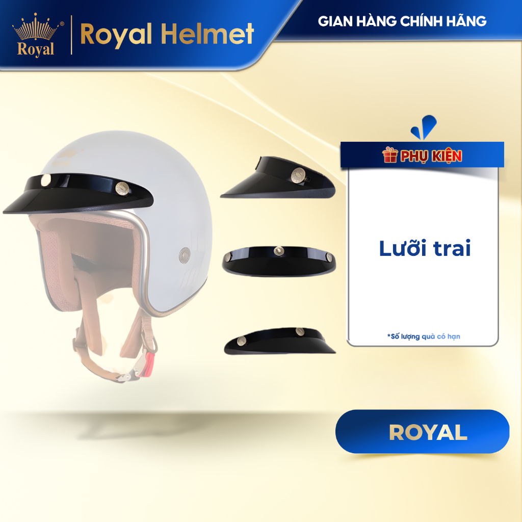 [Phụ Kiện] Lưỡi Trai Gắn Mũ Bảo Hiểm Royal M379/M20C/OL20