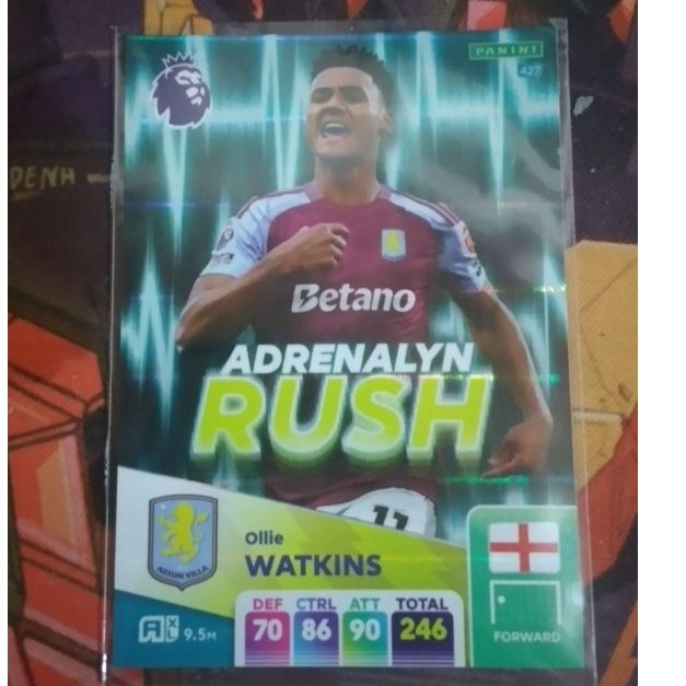 Thẻ cầu thủ Ollie Watkins Adrenalyn Rush #427 (Aston Villa) Panini Adrenalyn XL 2024/25