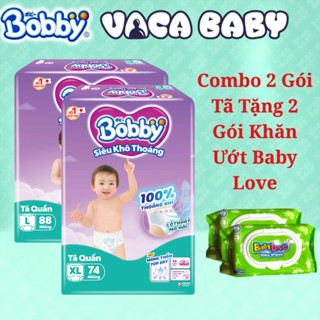   LIVE-COMBO 2 GÓI  Combo 2 gói tã QUẦN Bobby Ultra siêu khô thoáng đủ size M96  L88  XL74  XXL68 miếng 