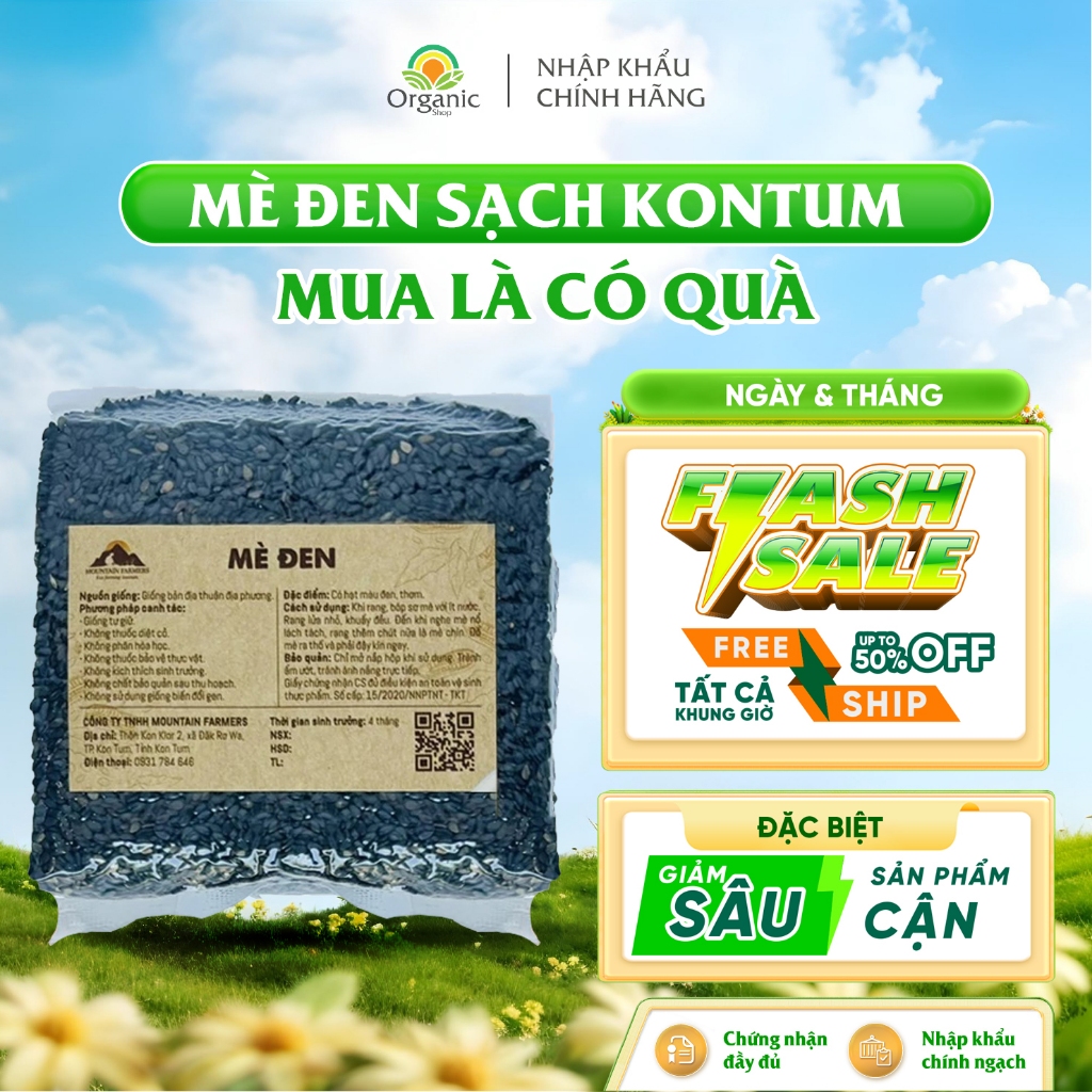 Mè đen sạch Kontum 500g Mountain Farmers