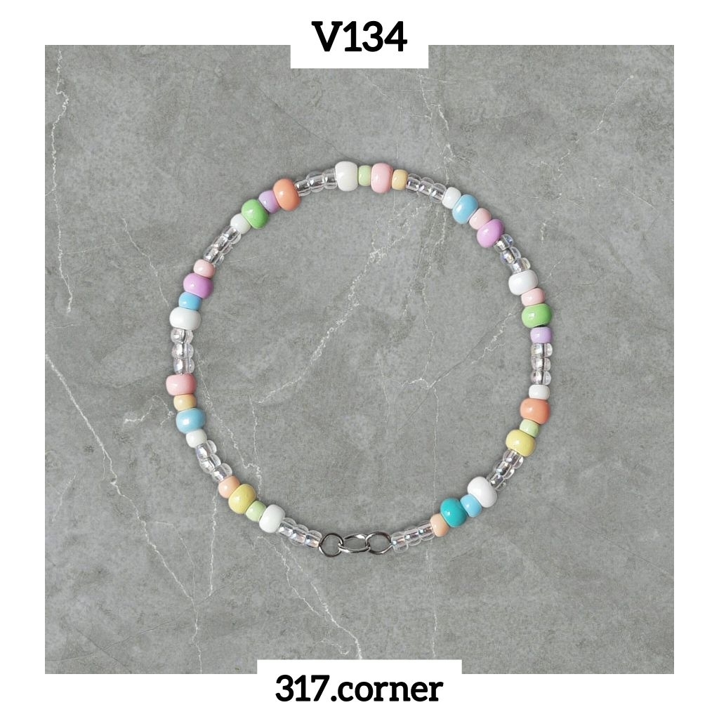 [Hàng đặt trước] Vòng tay hạt cườm phối màu macaron - V134 - 317.corner