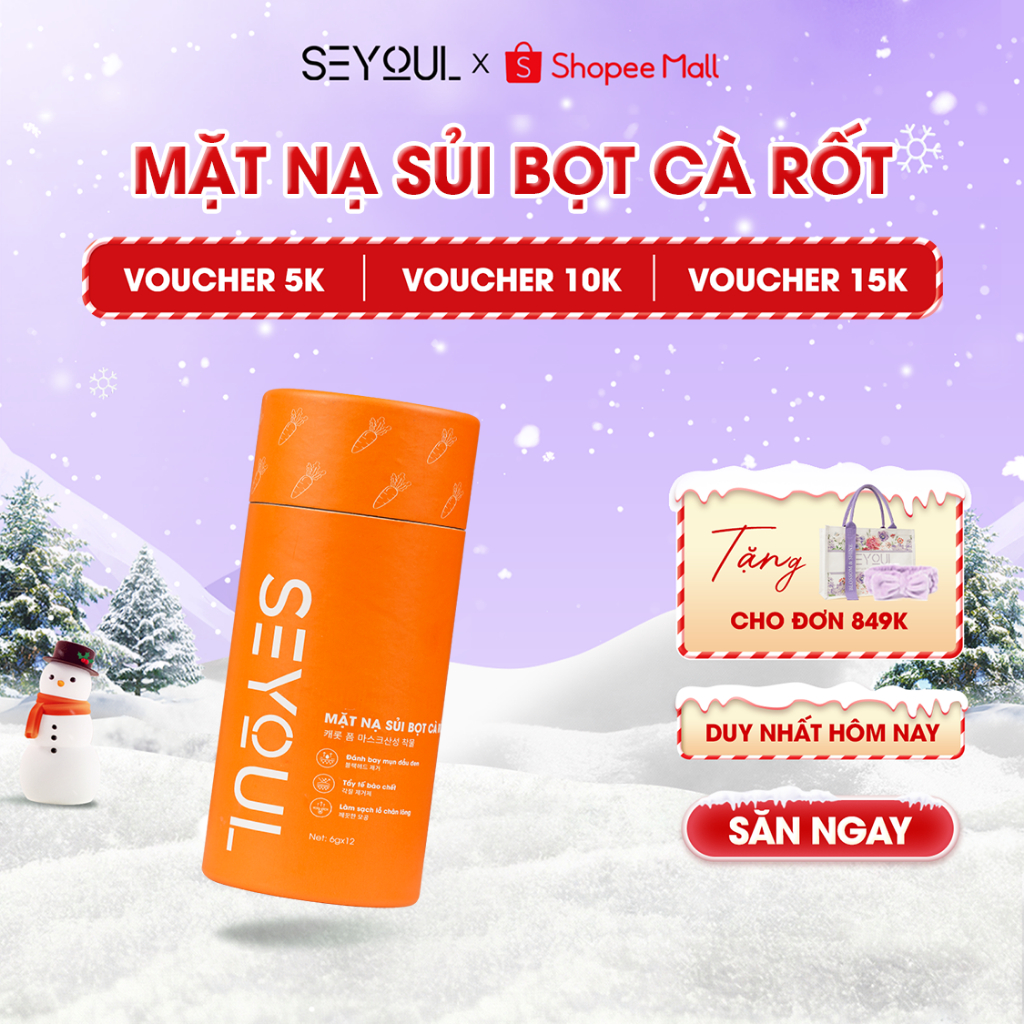  Mặt Nạ Sủi Bọt Cà Rốt SEYOUL Thải Độc Giảm Mụn Đầu Đen Và Làm Sạch Sâu Cho Da 