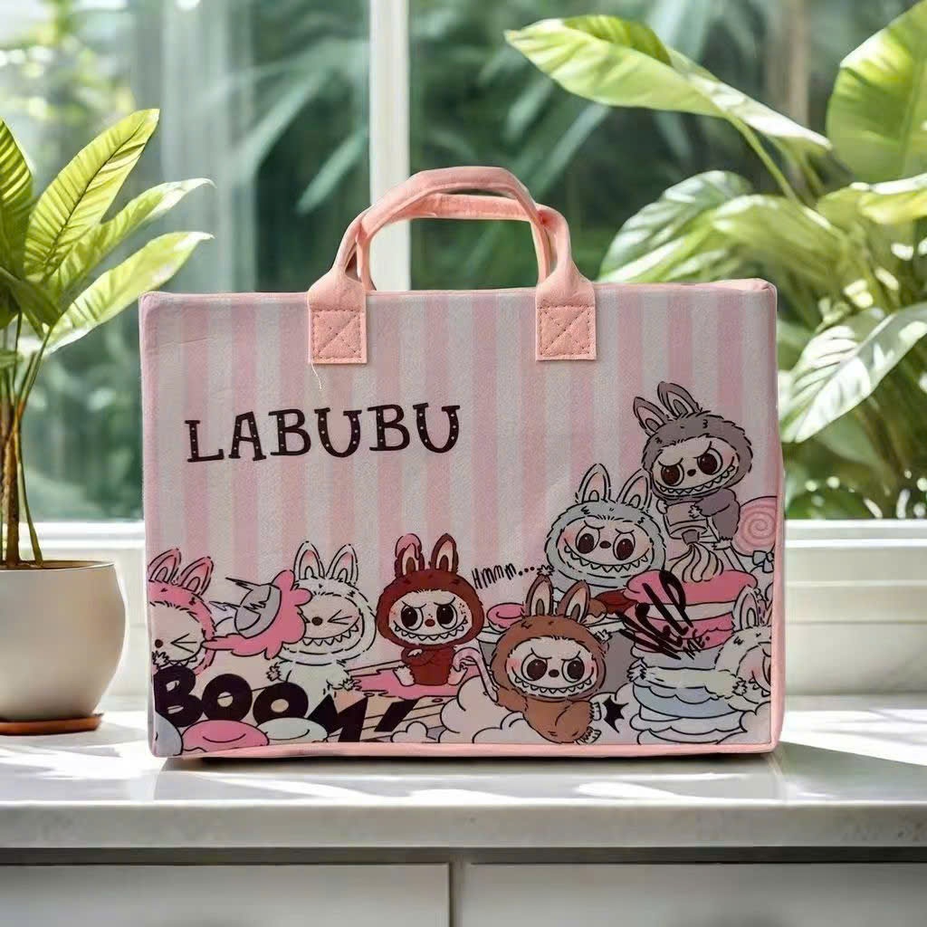 Túi xách du lịch cỡ lớn bằng vải nỉ nhẹ mềm mại in họa tiết dễ thương cho nữ siêu tiện dụng