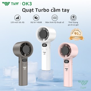  TNW OK3 Quạt Mini Cầm Tay Quạt Di Động Điều Chỉnh Vô Hạn 120 Cấp Độ Mini Quạt Sạc Tốc Độ Cao Cầm Tay 