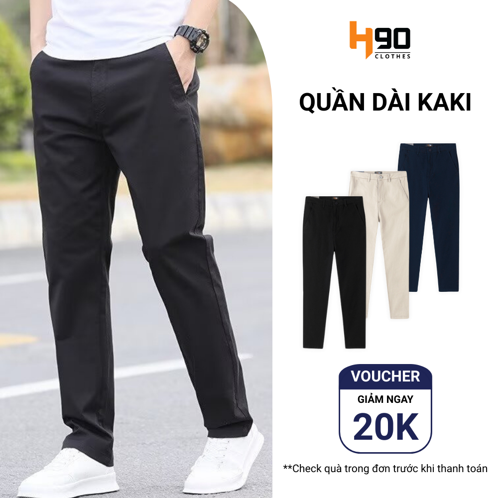 Quần Dài Kaki Nam Ống Col Ôm Vừa H90 Chất Cotton Cao Cấp - Co Giãn, Mềm Mại, Phong Cách - QDK01