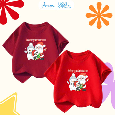 [HÀNG MỚI VỀ] AORE-Áo thun CỘC TAY Merry Christmas, Áo cộc chất cotton in hình NOEL mừng giáng sinh cho bé 10-35kg