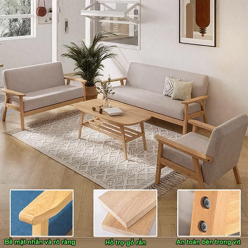 REX Ghế sofa gỗ Ghế sofa vải thư giãn  tiện ích sang trọng sofa giường đa năngSofa đơn/đôi/ba người | BigBuy360 - bigbuy360.vn