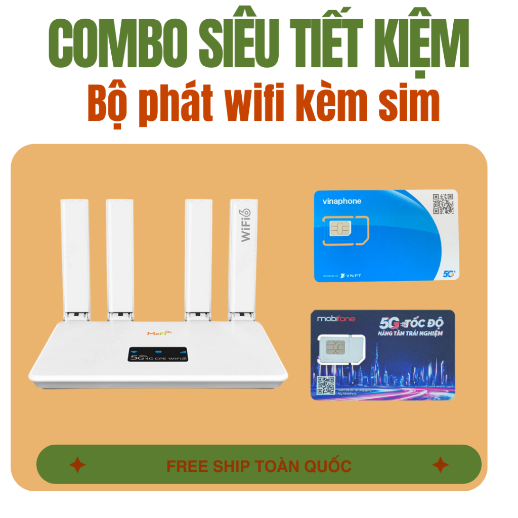 [ COMBO WIFI VÀ SIM ] Bộ phát WiFi lắp sim  R611C  kèm sim theo năm , sim theo tháng