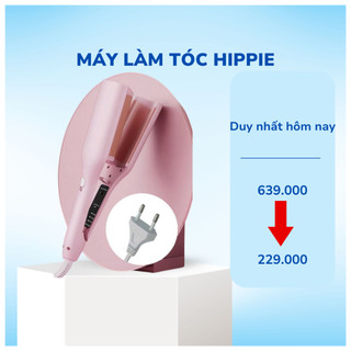 Máy Uốn Tóc Hippie 32mm Làm Tóc Xoăn Sóng Nước 5 Mức Nhiệt Chất Liệu Gốm Sứ Ceramic Cao Cấp Có Ion Âm Bấm Tóc Gợn Sóng