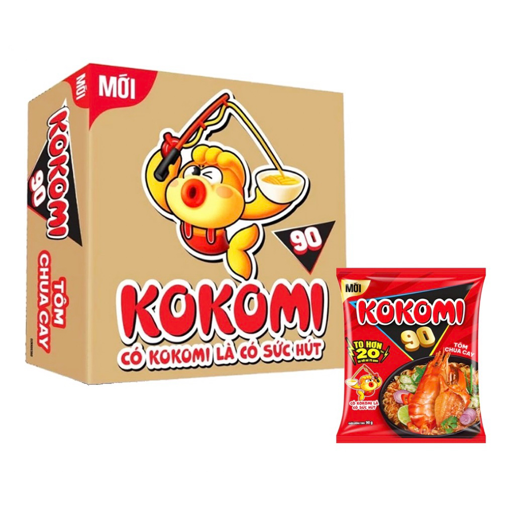 THÙNG 30 GÓI MÌ KOKOMI 90 TÔM CHUA CAY