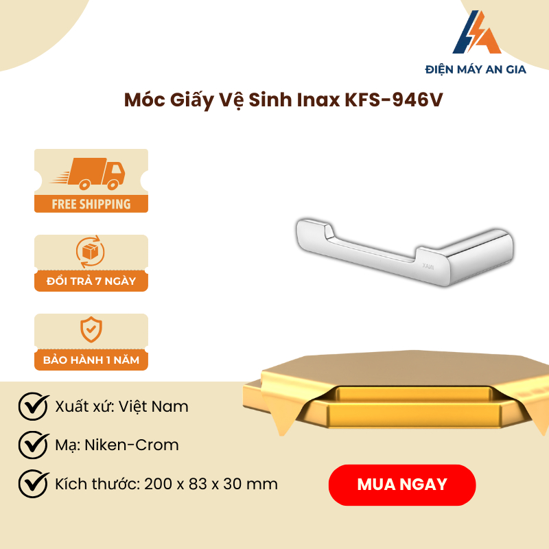 Móc Giấy Vệ Sinh INAX KFS-946V - Thiết Kế Thông Minh - Đế Hình Trụ Nguyên Khối - Dễ Lắp Đặt - PEB