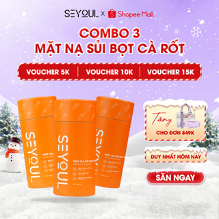  Combo 3 Hộp Mặt Nạ Sủi Bọt Cà Rốt SEYOUL Thải Độc Giảm Mụn Đầu Đen Và Làm Sạch Sâu Cho Da 