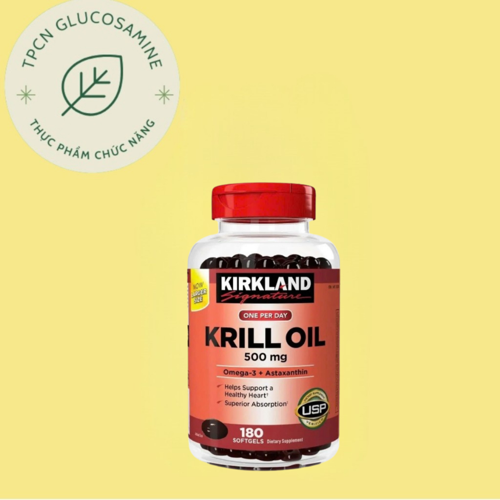 Dầu nhuyễn thể (dầu tôm) Kirkland Signature Krill Oil 500mg - 180 viên