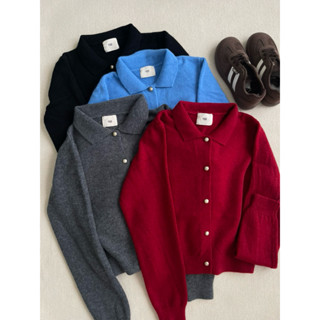  nimstudio  áo cardigan cổ sen EGG len mềm 