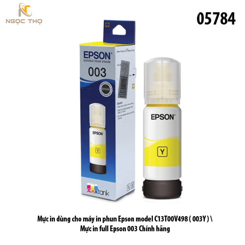 Mực In Epson 003 Yellow C13T00V498 – Màu Vàng – Dùng Cho Epson L1110 / L3110 / L3150 / L5190