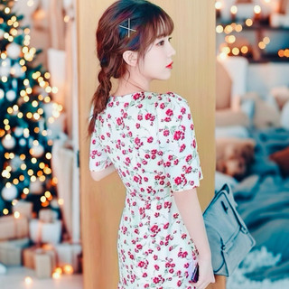 Đầm maxi hoa đỏ xẻ tà, váy du lịch, đi biển (kèm hình thật)