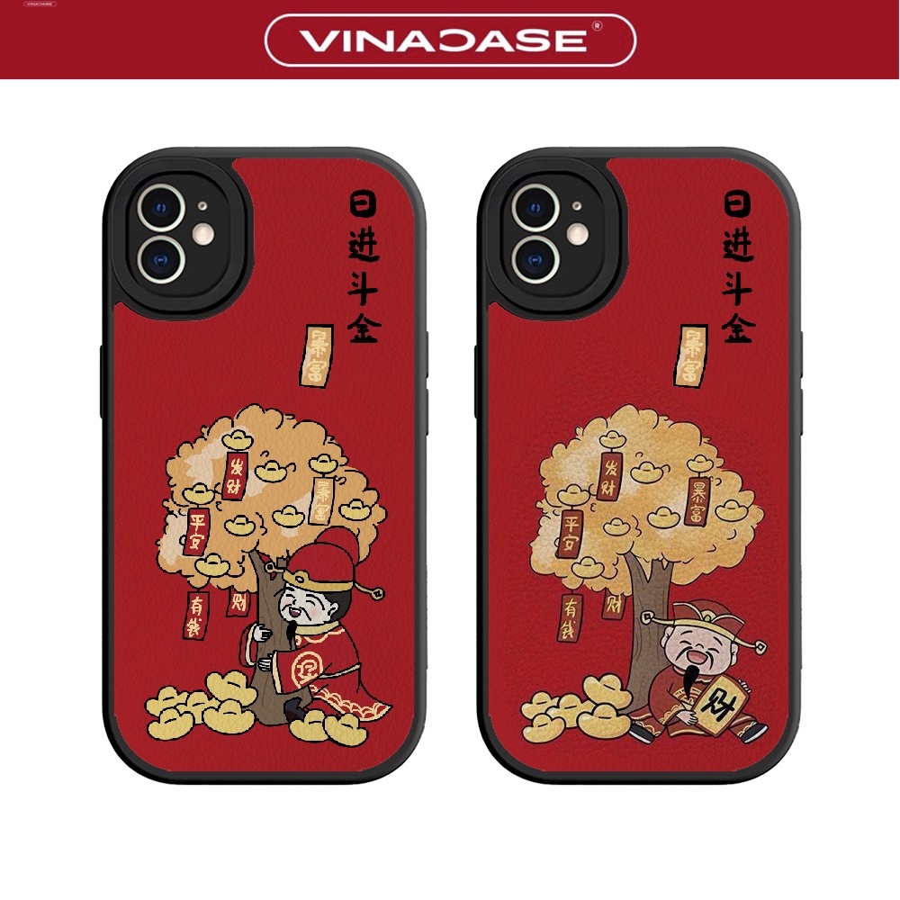 Ốp Lưng IPhone 11 Pro Max/12 Pro Max/14 Pro Max/15 Pro Max/16 Pro Max Vân Da Tết Thần Tài BST1