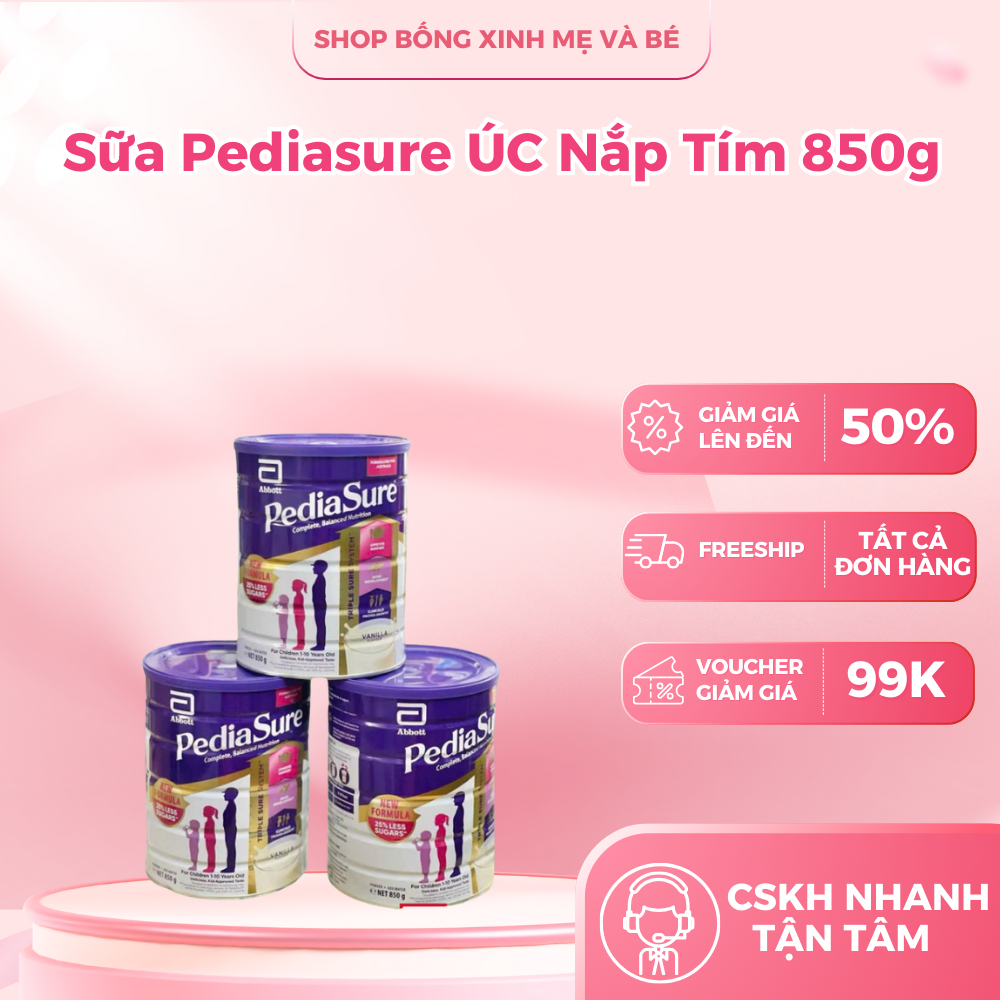 [ Chính hãng ]- Sữa Pediasure ÚC Nắp Tím 850g 1-10 Tuổi Hộp 850g