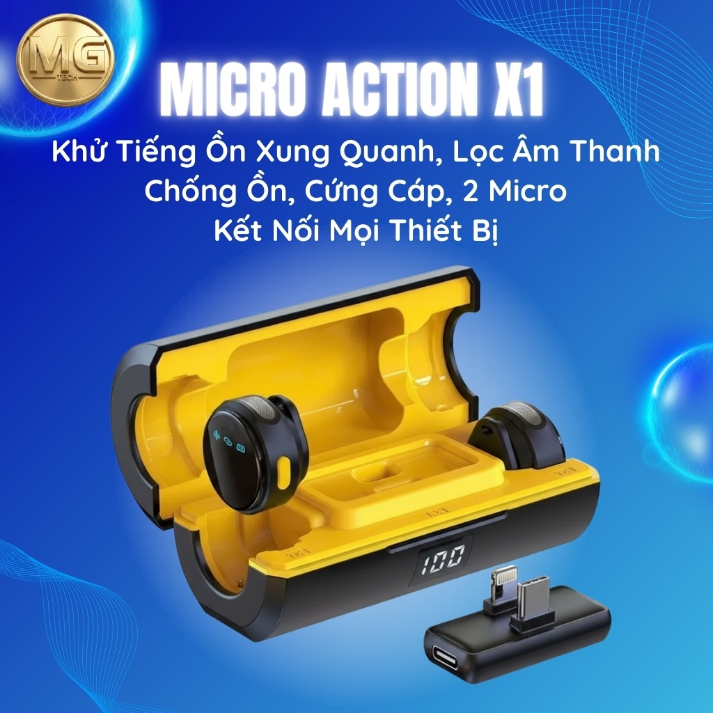 Micro Action X1 | Mic Khữ Tiếng Ồn Xung Quanh, Lọc Âm Thanh, Chống Ồn, Kết Nối Đa Thiết Bị