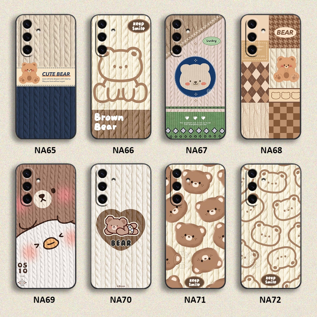 Ốp lưng Samsung S25 / S25+ / S25 PLUS / S25 FE / S25 EDGE hình họa tiết len Bear Cute