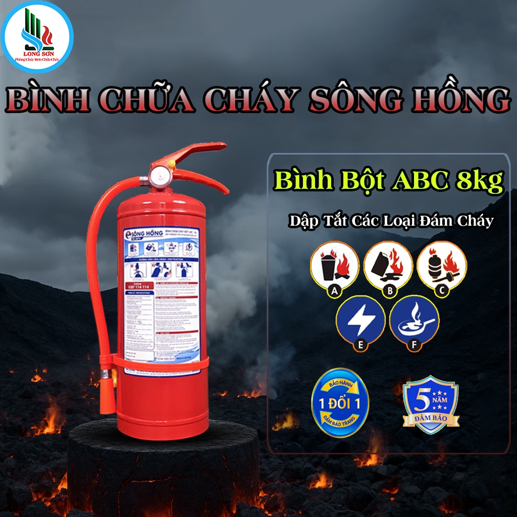 Bình chữa cháy Sông Hồng, Bình bột 8kg ABC SH-AP8