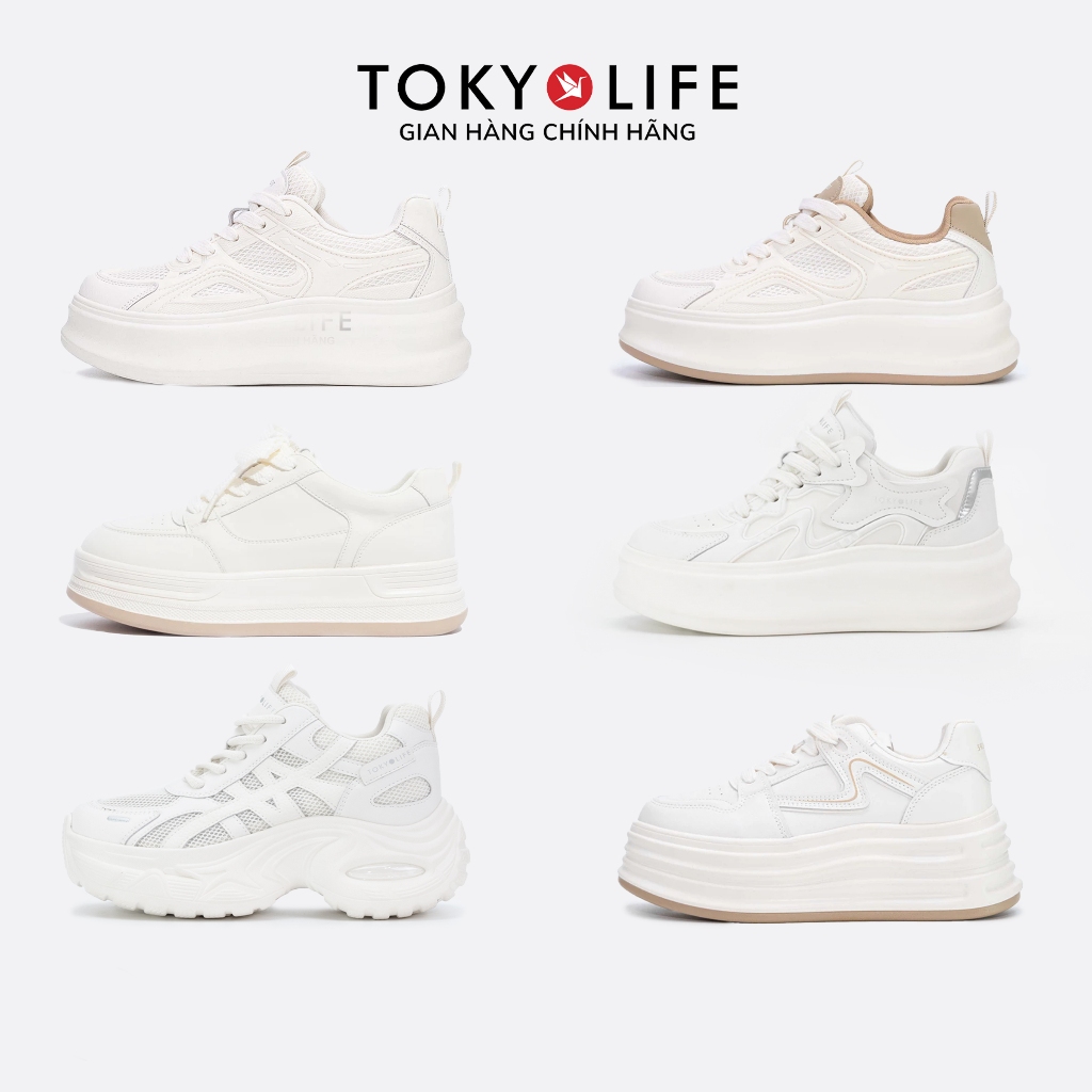 Giày thể thao trắng nữ hãng TOKYOLIFE thời trang dễ phối đồ siêu nhẹ thoáng khí