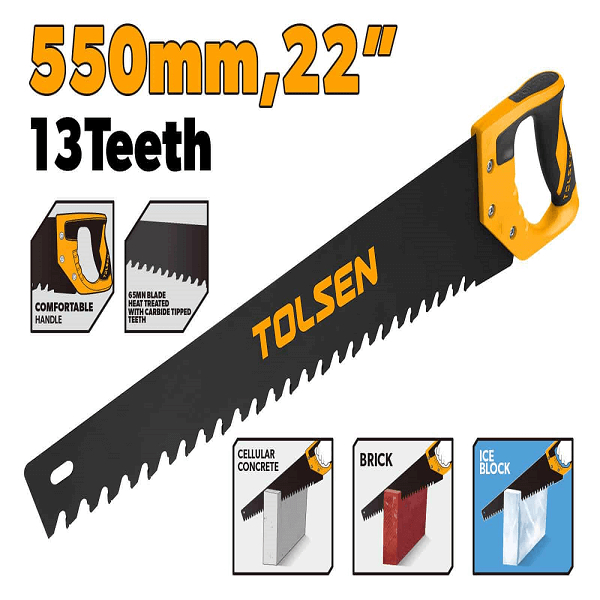 Cưa TOLSEN các loại: Masonry Saw 31068 (710 mm), Masonry Saw 31065 (550 mm), Garden Hand Saw 31072
