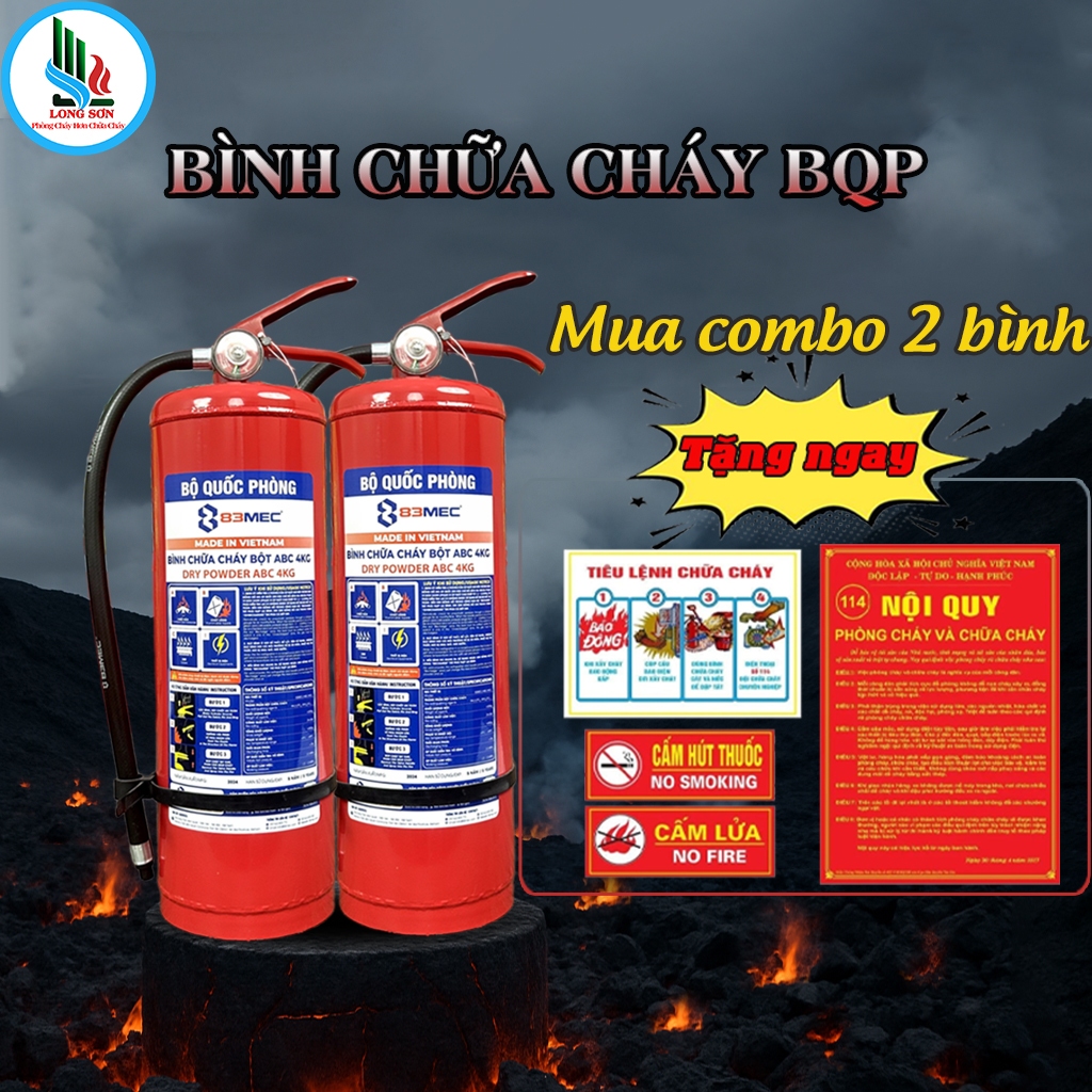Bình chữa cháy Bộ Quốc Phòng 83MEC, bình bột ABC 4kg