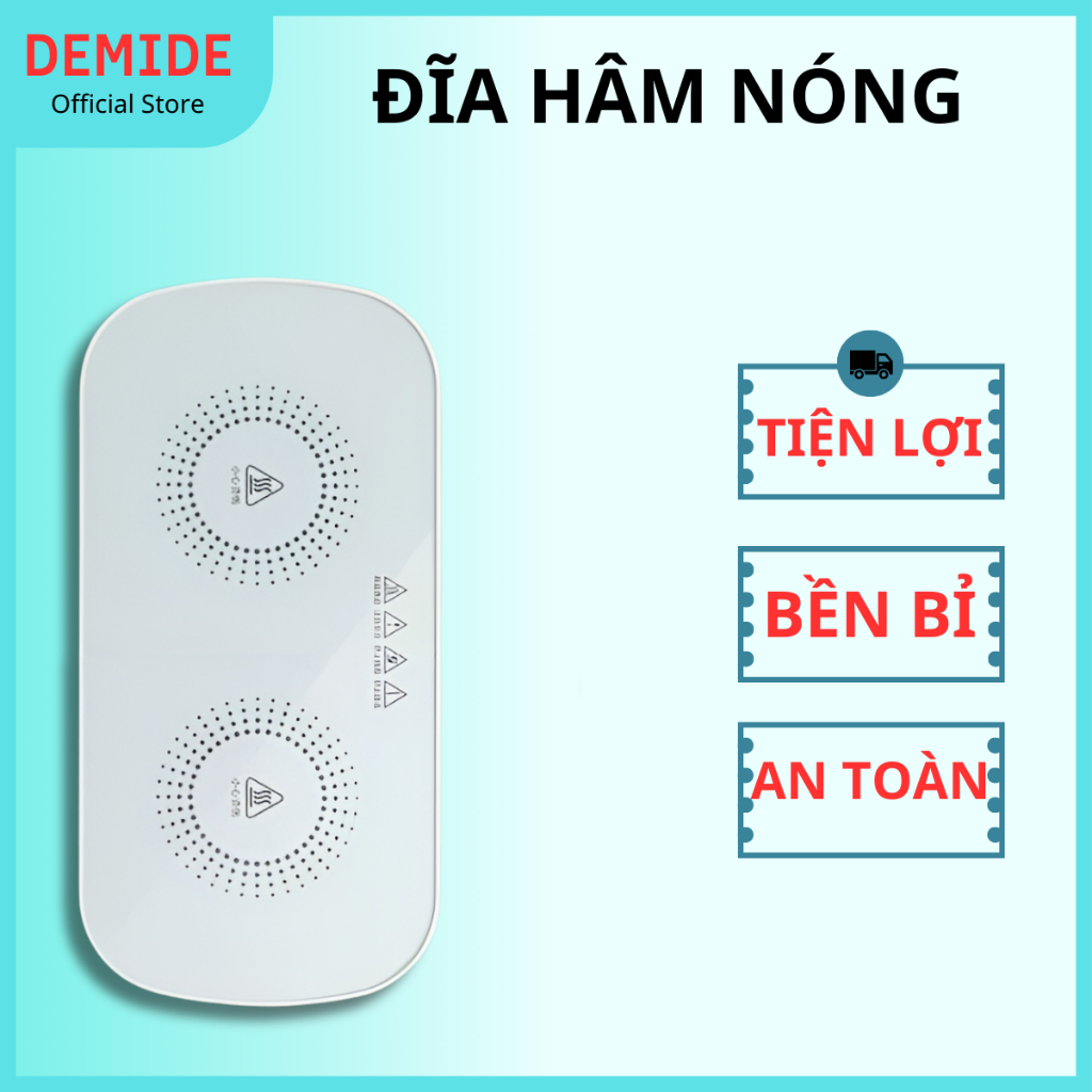 Đĩa hâm nóng đồ ăn trà cafe sữa  DEMIDESHOP chất liệu an toàn tiện lợi, có mặt kính cường lực