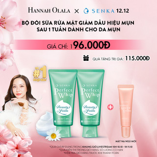   LS  Bộ 02 Sữa rửa mặt dành cho da mụn Senka perfect whip acne care 100g 