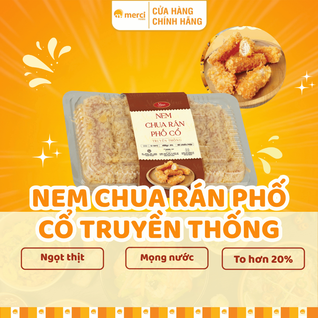[Giao hoả tốc Hà Nội] Nem chua rán phố cổ truyền thống Merci