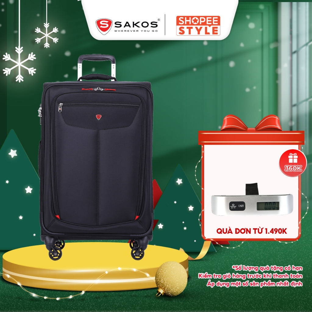  Vali Kéo Vải Du Lịch SAKOS WINNER 7 - Size L  28inch   Ký Gửi  Đại  - Khóa TSA - Chống Thấm Trượt Nước 