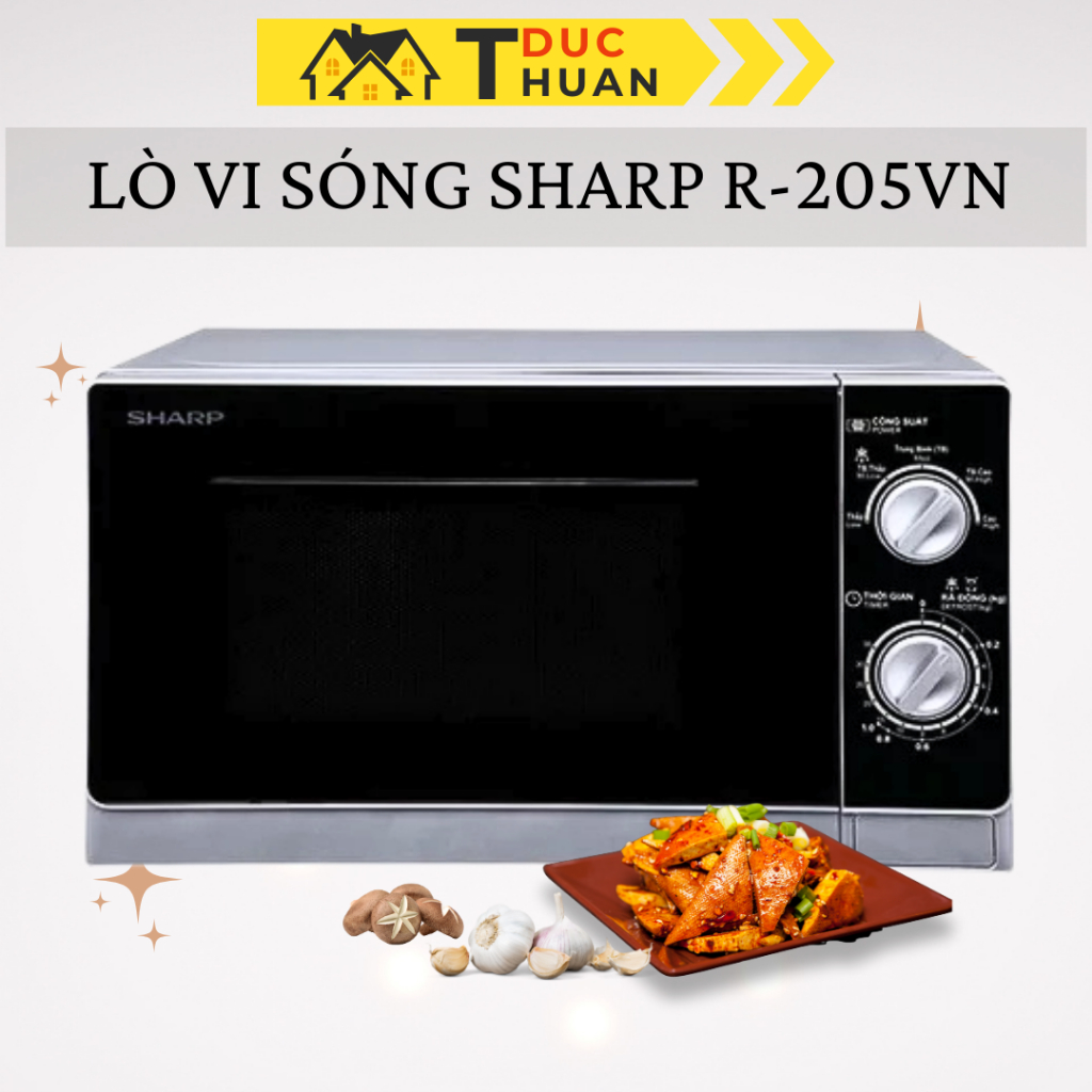 Lò vi sóng Sharp R-205VN(S) 20 lít - Hàng mới, chính hãng - DT HOME