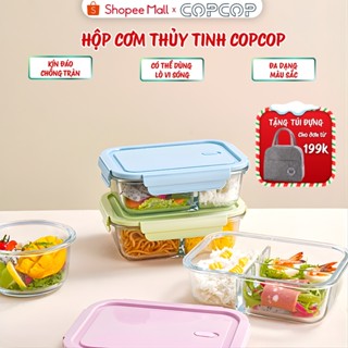  Hộp cơm thủy tinh COPCOP hộp cơm văn phòng thủy tinh chia ngăn chống tràn dùng được cho lò vi sóng 