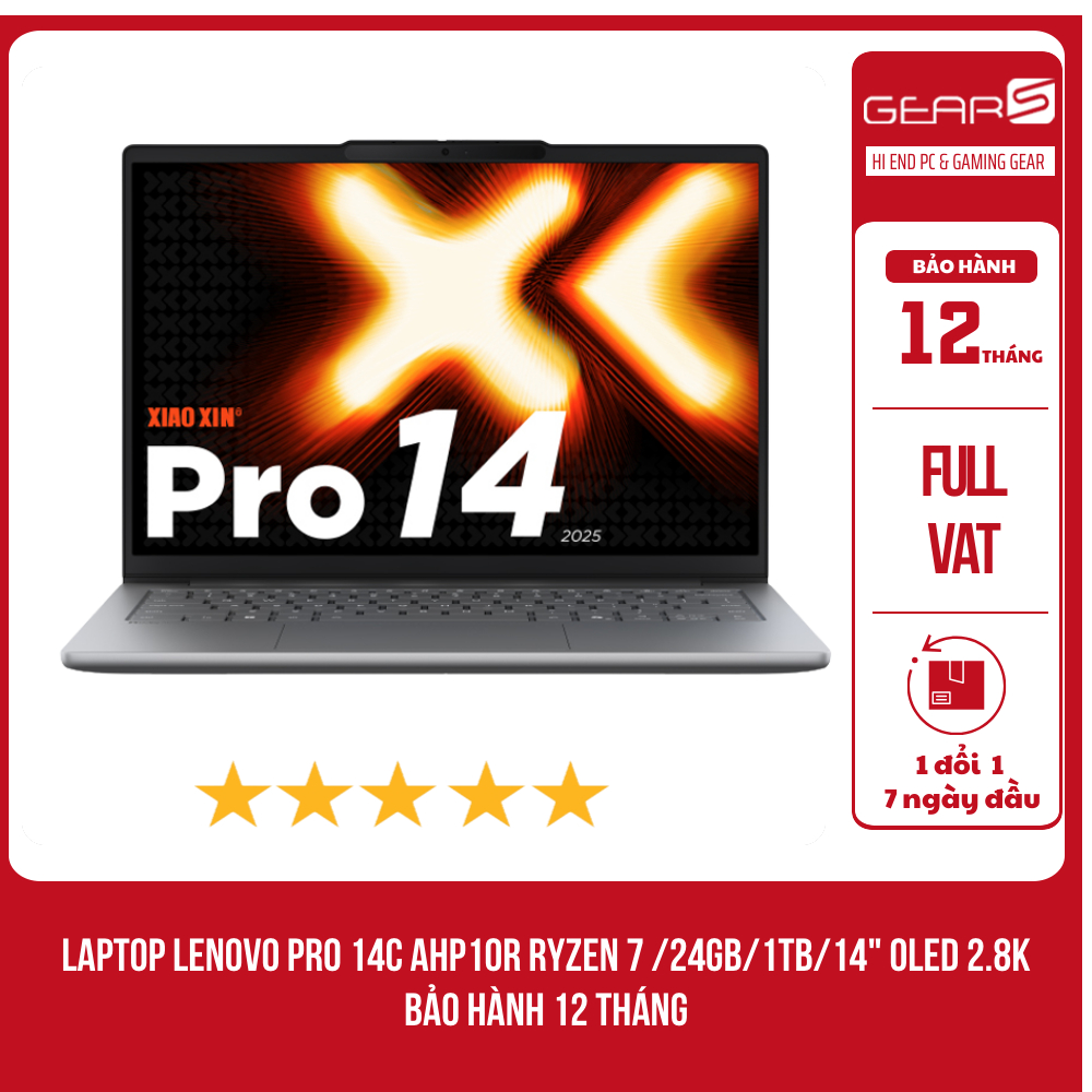 [FULL VAT] Laptop Lenovo Pro 14c AHP10R Ryzen 7 H 255, 24GB, 1TB, 14" OLED 2.8K - Bảo hành 1 Năm
