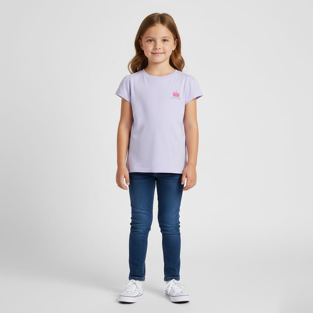 Áo thun T-shirt bé gái, dáng cổ tròn, thấm hút tốt - chuẩn an toàn quốc tế OEKO-TEX | Marron SG-002