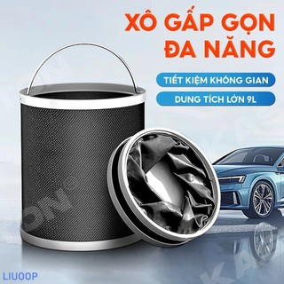 LIUOOP Xô đựng nước gấp gọn - Túi đựng máy rửa xe xô rửa xe di động, dụng cụ cấp nước khi cắm trại ngoài trời
