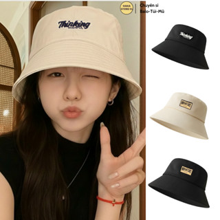  Mũ bucket nam nữ nón vành tròn thời trang phong cách Hàn Quốc vải cotton cao cấp đi chơi du lịch biển mũ chống nắng 