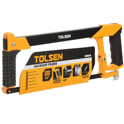 Tolsen Khung cưa sắt Model 30053, 30054, 30056 – kích thước 300mm, tay cầm nhựa vàng, khung thép cứn