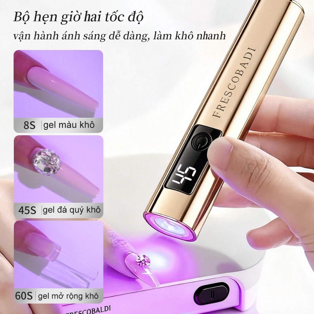 Handheld light gold UV/LED lamp with concentrated light and fast drying speed, suitable for nail sal