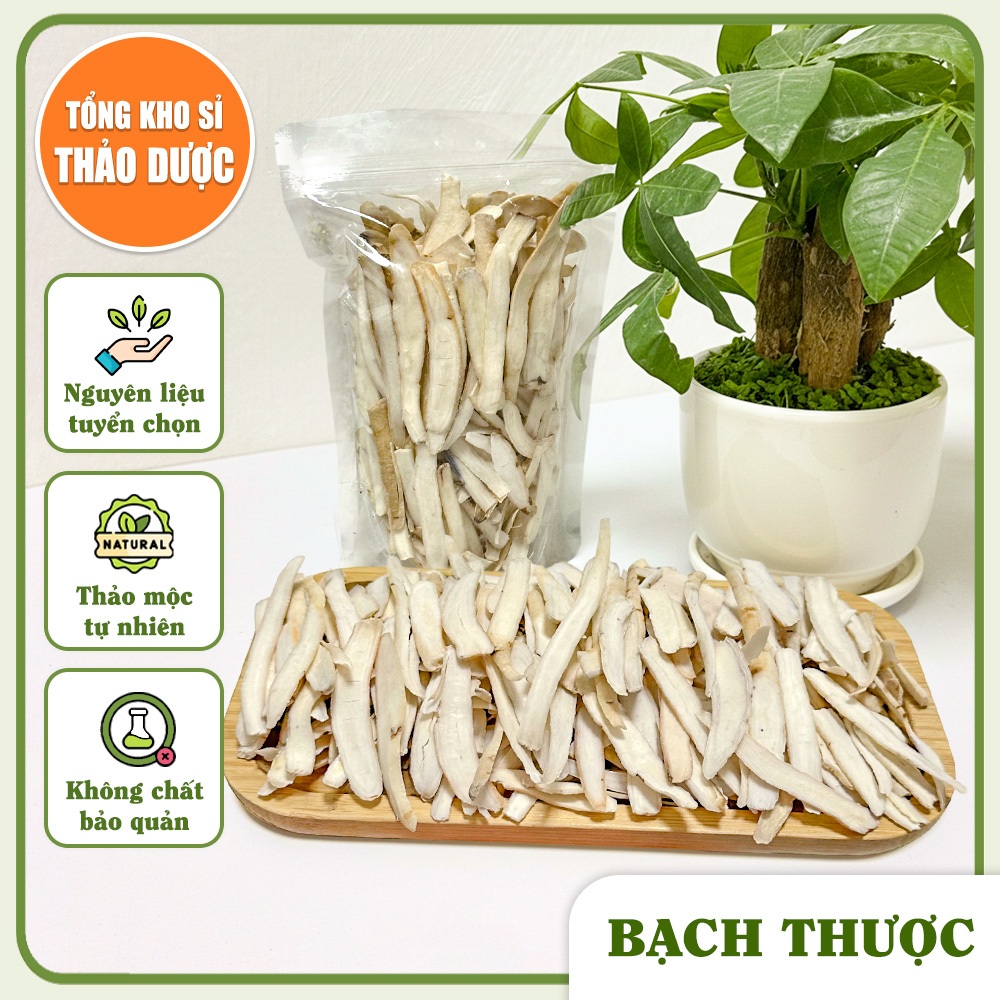 Bạch thược thái lát 1kg, khô, thái phiến mỏng, thơm, không tẩy trắng - Tổng Kho Sỉ Thảo Dược