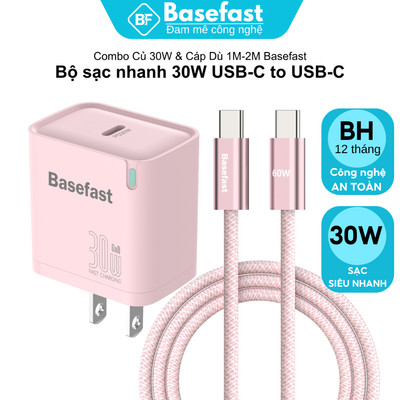 Bộ Sạc Nhanh 30W Gan Basefast Combo Kèm Cáp Type C To Type C