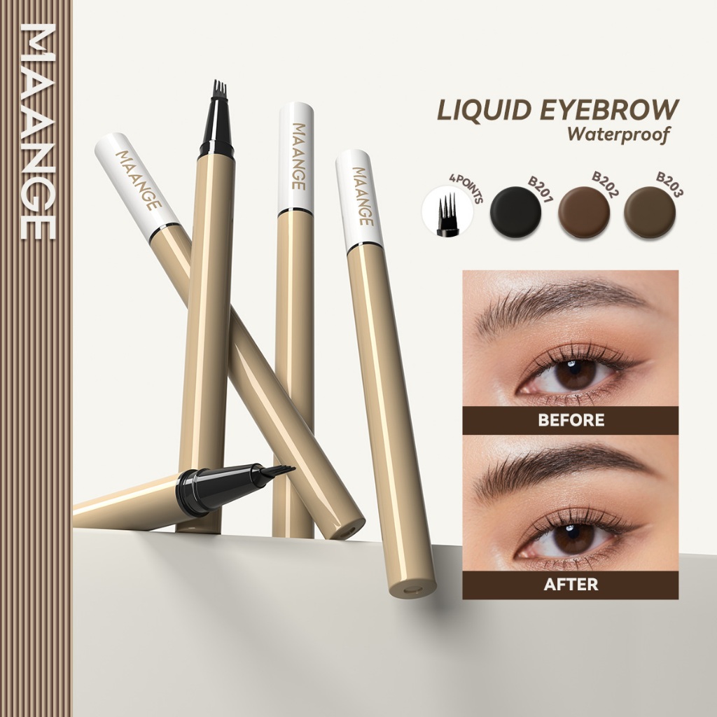 MAANGE Bút Kẻ Mày Chống Nước Không Lem Đầu Siêu Nhỏ Tạo Hiệu Ứng E03