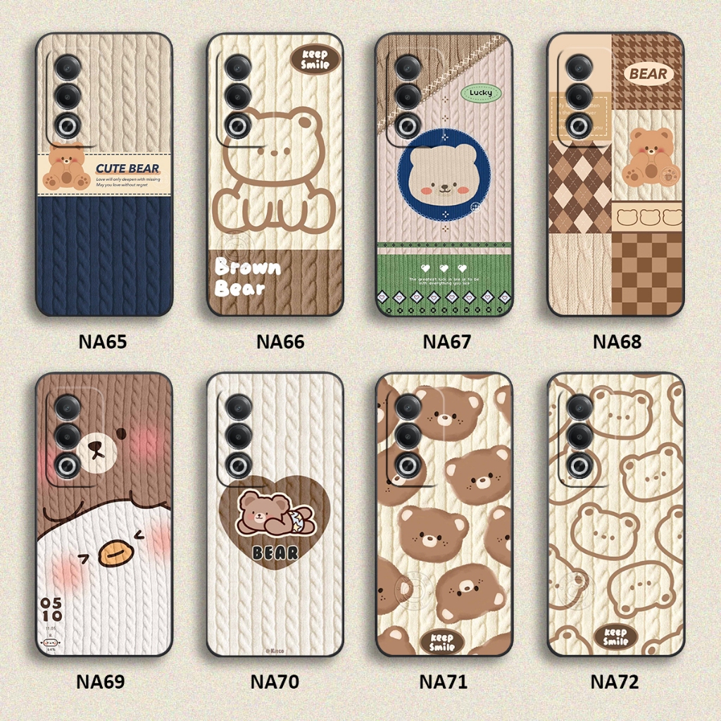 Ốp lưng OPPO A3X 5G / A3 PRO 5G / A5i PRO 5G / A80 5G hình họa tiết len Bear Cute