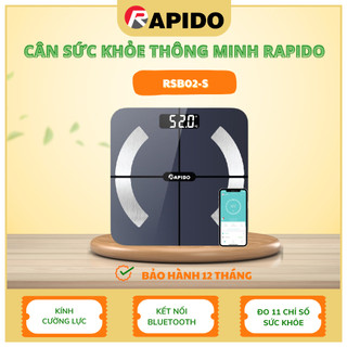  Cân sức khỏe điện tử thông minh Rapido RSB02-S kết nối bluetooth phân tích 10 chỉ số cơ thể BH 12 tháng 